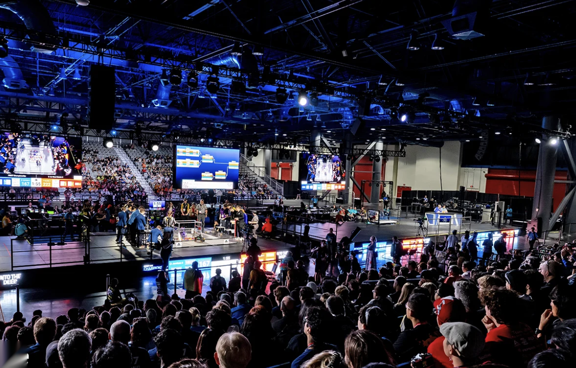 FIRST Tech Challenge competition arena filled with teams and spectators
